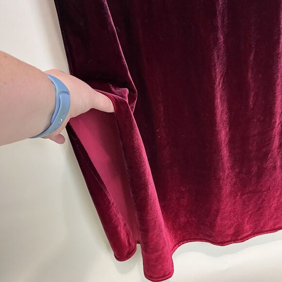 VINTAGE Kathie Lee Maxi Dress Women's Small Sleeveless Slit Burgundy Red Ombre - Picture 5 of 9